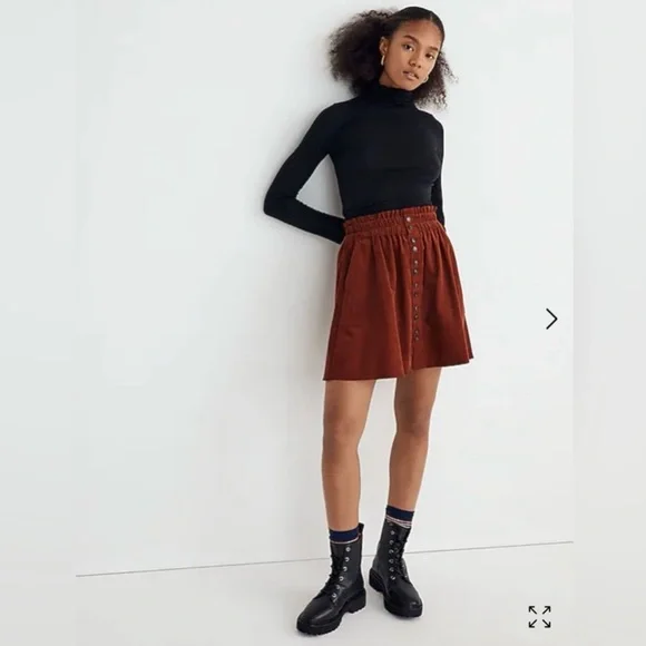 Madewell buttonfront paper bag skirt - Picture 4 of 4